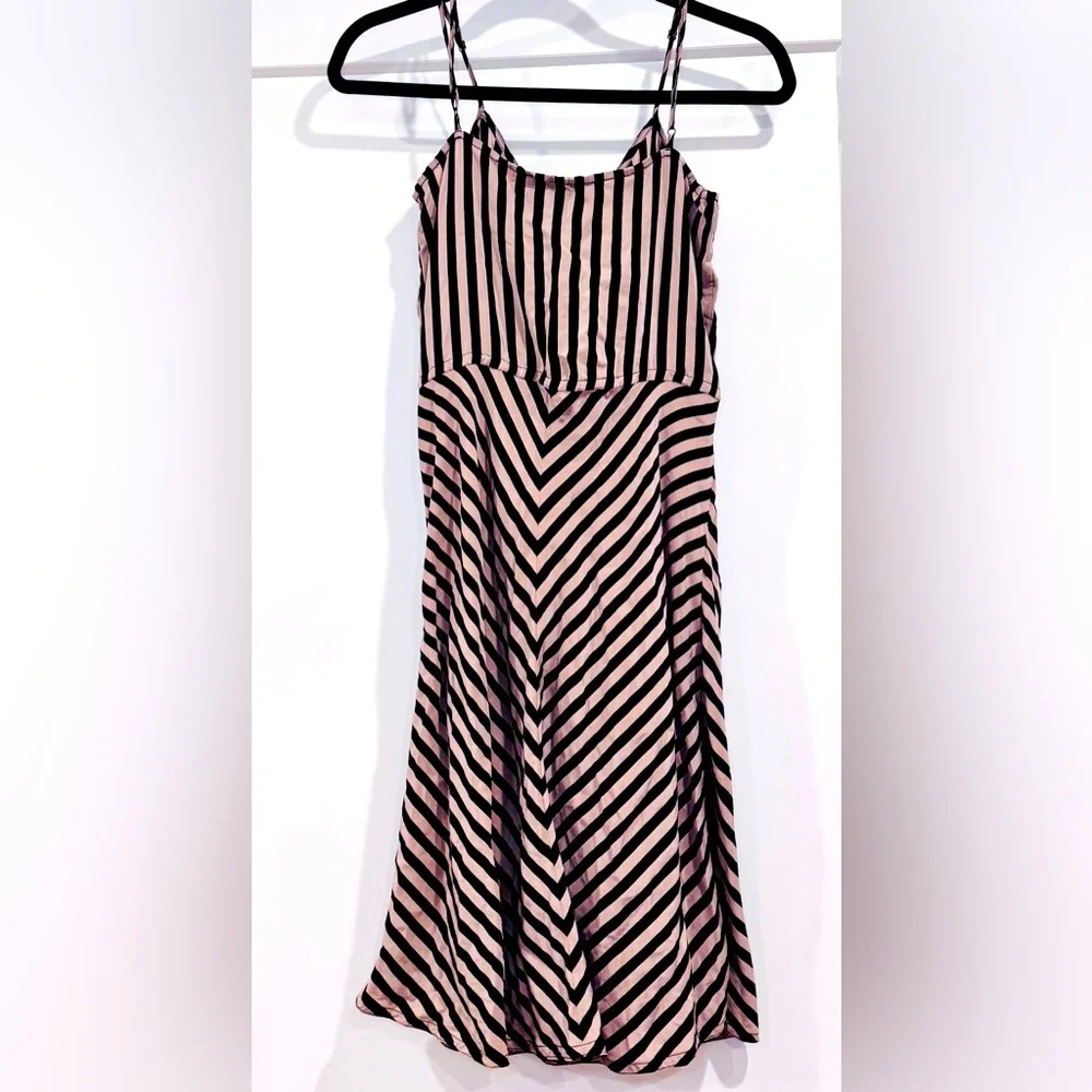 Silk BEYOND VINTAGE Spaghetti Strap Dress - Black & Nude - size Small - Picture 3 of 5